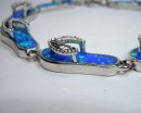 Samira - karibisches Silber Opal Sandalen Armband Beach Club