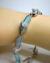 Samira - karibisches Silber Opal Sandalen Armband White Sand