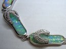 Samira - karibisches Silber Opal Sandalen Armband White Sand