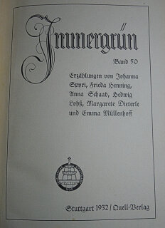 Immergrün Band 50 - Erzählungen für Kinder von 1932