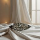 Exklusive Jugendstil Silber Brosche mit Aquamarin –...