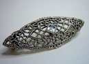 Prächtige Silber Jugendstil Aquamarin Brosche