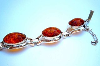Mchtiges 835 Silber Designer Vintage Bernstein Armband