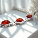 835 Silber Bernstein Armband Vintage Designer Schmuck mit 6 Bernsteinen
