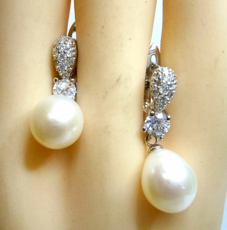 Damen Ohrringe Durchzieher Süßwasser Perlen echt Sterlingsilber 925 Antik Optik 
