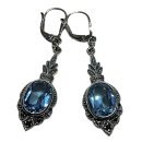 Jugendstil Ohrschmuck aus 925 Silber mit Aquamarin & Markasit – Handgefertigt