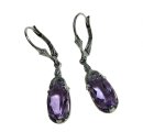 Noblesse - Amethyst Jugendstil Hänge Ohrringe mit Markasiten