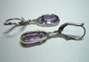 Noblesse - Amethyst Jugendstil Hänge Ohrringe mit Markasiten