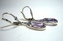 Noblesse - Amethyst Jugendstil Hänge Ohrringe mit Markasiten