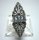 Noblesse Silber Jugendstil Navette Ring mit Markasit + Aquamarinen