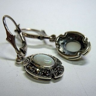 Noblesse - Opal Jugendstil Hnge Ohrringe mit Markasiten