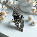 Vintage Jugendstil Ring 925 Silber Onyx & Markasit...