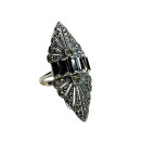 Vintage Jugendstil Ring 925 Silber Onyx & Markasit – Juweliers Restbestand