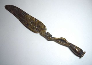 Adlerkralle Bronze Briefffner mit Petschaft um 1910/1920