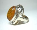 925 Silber ART DECO Ring mit Bernstein Handarbeit um 1925