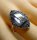 Noblesse Silber Jugendstil Navette Ring mit Aquamarin + Markasiten