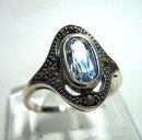 925 Silber Jugendstil Aquamarin Ring Pforzheim