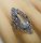 Prächtiger Noblesse Silber Jugendstil Navette Ring mit Aquamarin + Markasiten RG58