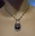 925 Sterling Onyx und Rubin Jugendstil Collier mit Markasiten