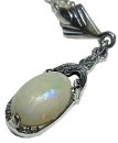 925 Silber ART DECO Collier mit Milchopal