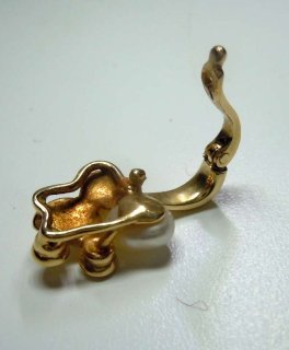 585 Schlangen Collier mit Perlen & Brillant Anhnger in Reben Form