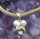 585 Gold Collier mit Perlen & Brillant Anhänger in Reben Form