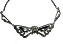 925 Silber Jugendstil Collier mit Onyx und...