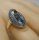 Noblesse Silber Jugendstil Ring mit ovalem Aquamarin + Markasiten