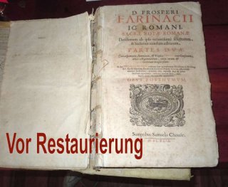 Ppstliche Rota Latein in Leder geb. a.d.Vatikan von 1649 restauriert