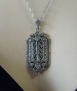 925 Silber Jugendstil Anhänger mit Onyx und...