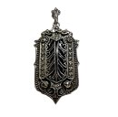 925 Silber Jugendstil Anhänger mit Onyx und...