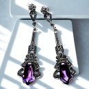 Art-Deco Ohrschmuck aus 925 Silber mit Amethyst &...