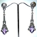 Art-Deco Ohrschmuck aus 925 Silber mit Amethyst &...