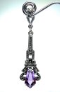Art-Deco Ohrschmuck aus 925 Silber mit Amethyst & Markasit – handgefertigte Exklusivität