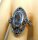 Noblesse Silber Jugendstil Ring mit ovalem Aquamarin + Markasiten handgefaßt RG62