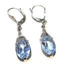 Exklusive Art-Deco Ohrringe aus 925 Silber mit oval...