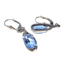 Exklusive Art-Deco Ohrringe aus 925 Silber mit oval geschliffenem Aquamarin – handgefertigter Ohrschmuck