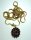 Gold Böhmen Granat Blüten Anhänger an extralanger Venezianer Kette um 1920