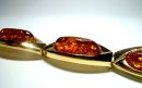 Elegantes Gold Cabochon Inlay Bernstein Schmuck Armband