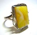 925 Silber Designer Ring mit Butterscotch Bernstein...