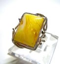 925 Silber Designer Ring mit Butterscotch Bernstein...