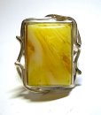 925 Silber Designer Ring mit Butterscotch Bernstein Vintage RG 60