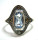 925 Silber Jugendstil Aquamarin Ring Pforzheim  54