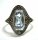 925 Silber Jugendstil Aquamarin Ring Pforzheim  56