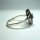 Feiner Silber Jugendstil Ring mit ovalem Aquamarin + Markasiten handgefaßt RG54