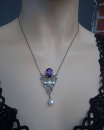 Pforzheimer Jugendstil-Collier aus 925 Silber mit Amethyst & Perlen – Handarbeit