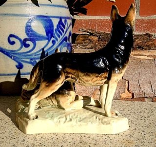 Porzellan Figurine Schferhunde 30er Jahre