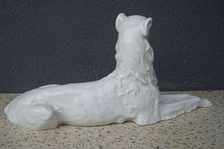 Porzellan Figur von Herend Weiporzellan Windhund Barsoi