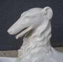Porzellan Figur von Herend Weißporzellan Windhund Barsoi