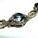 Traumhaftes 935 Silber Blautopas Armband - Pforzheim um 1930